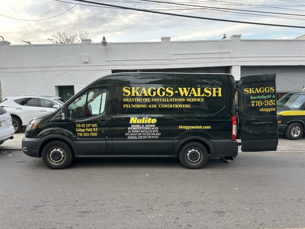 A Skaggs-Walsh/Nulite plumbing service van.