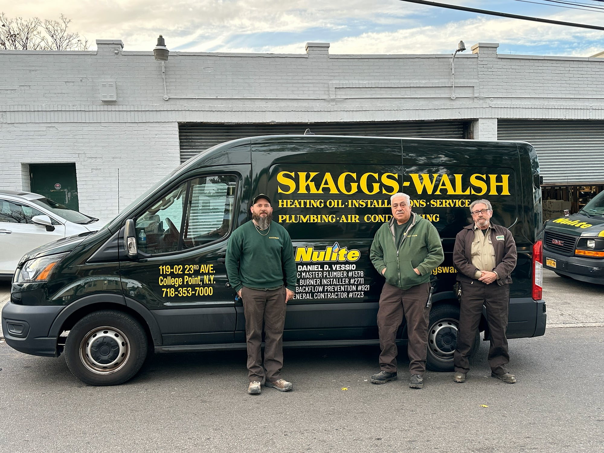 Our Nulite team next to their residential plumbing service van