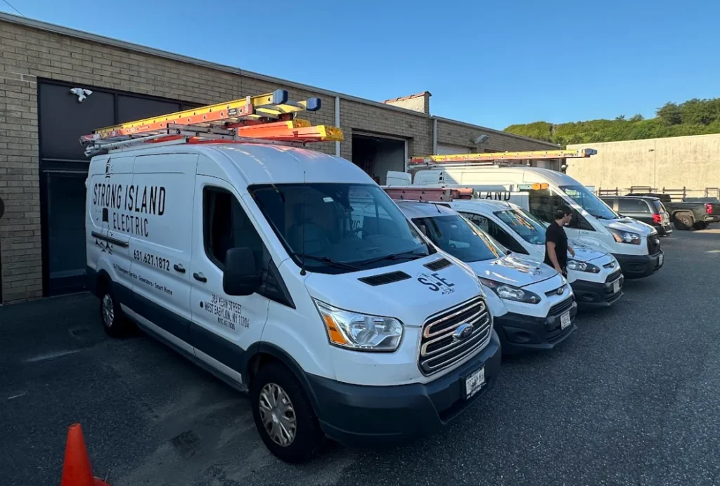 Strong Island Electric’s fleet of commercial electric service vans.